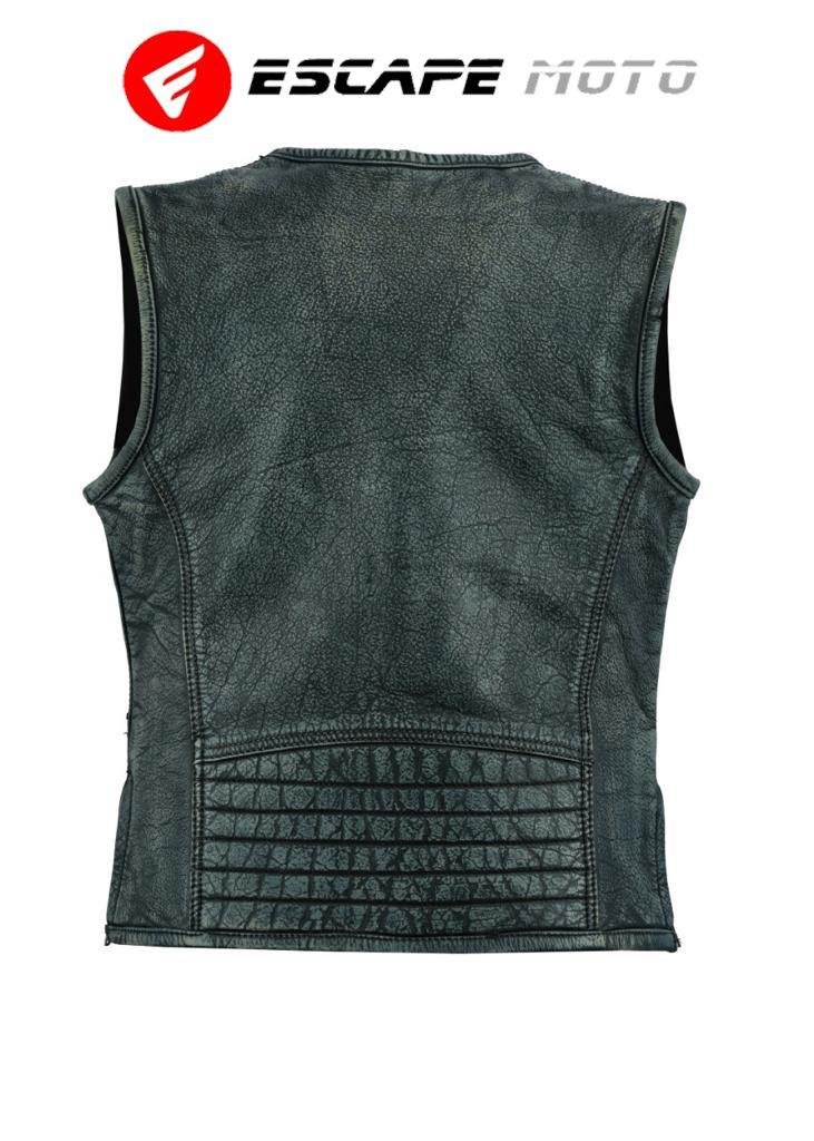 Leather-Vest-3 GENUINE LEATHER MOTORCYCLE VEST (EM10382) - Escape Moto Gears