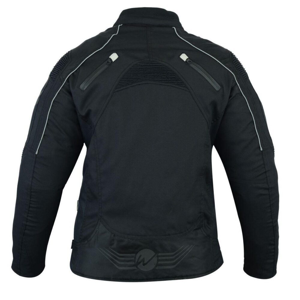 Motorcycle Ladies Textile Black Jacket (EM10358) - Escape Moto Gears