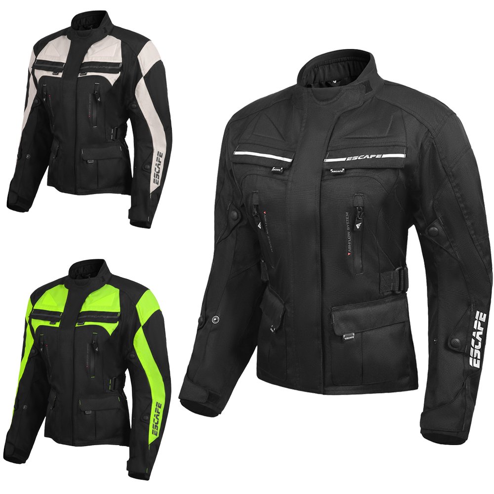Veste de moto pour femme Touring avec tissu textile pour moto | IMPERMÉABLE I Doublure amovible - Toutes saisons