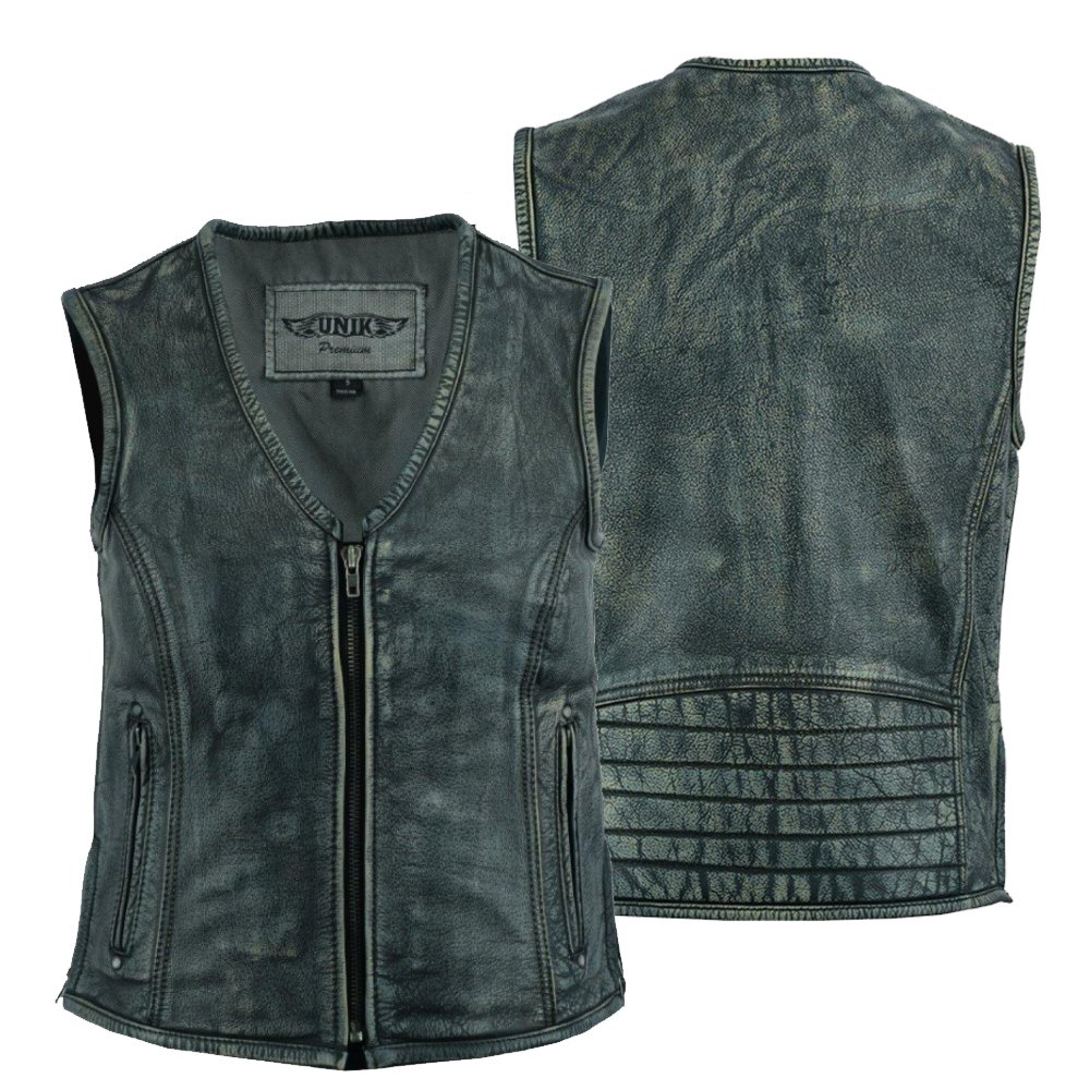 GILET FEMME EN CUIR VÉRITABLE (EM10384)