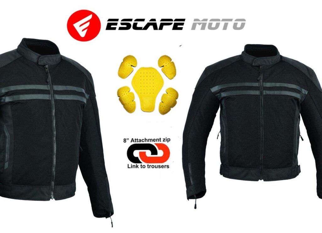 Motorbike Men Black Mesh summer Jacket (EM10354) - Escape Moto Gears