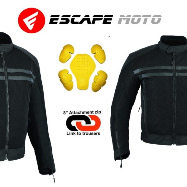 Motorbike Men Black Mesh summer Jacket (EM10354) - Escape Moto Gears