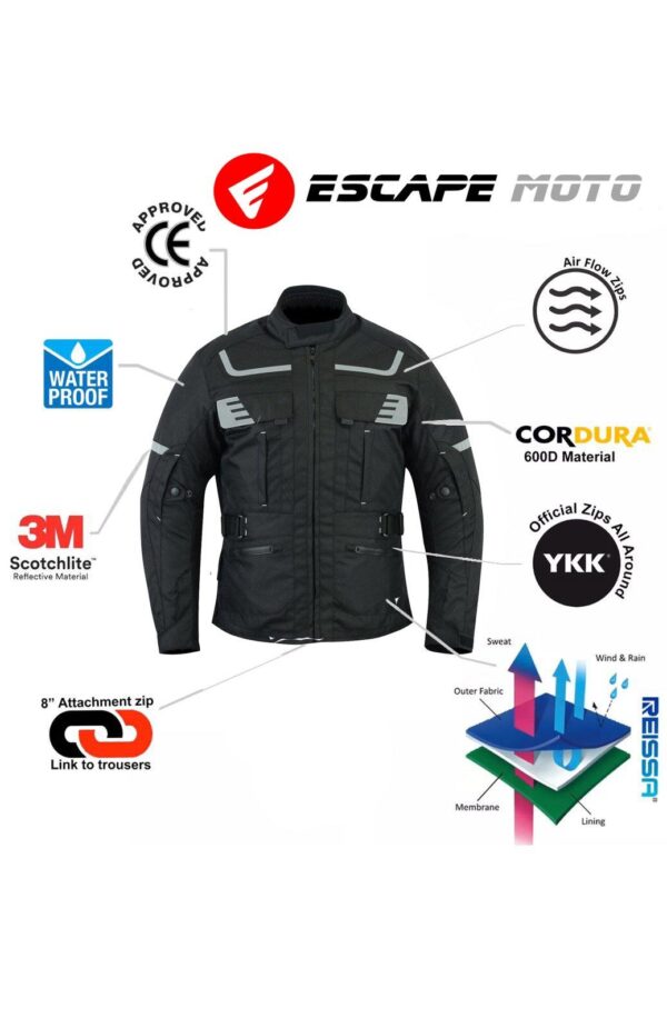 Motorcycle Textile Racing Men Jacket (EM10355) - Escape Moto Gears