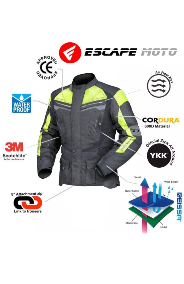 Motorcycle Cordura Riding Women jacket Waterproof with Armored (EM10359) - Escape Moto Gears