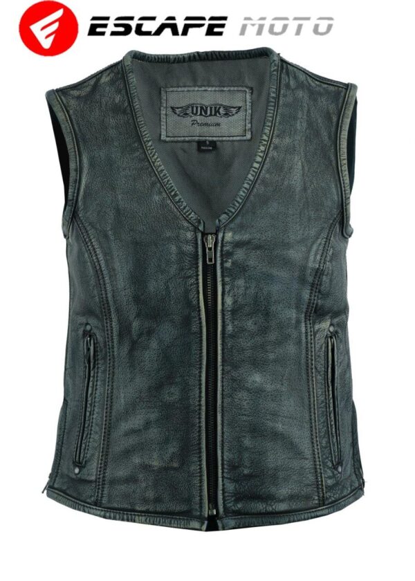 GENUINE LEATHER WOMEN VEST (EM10384) - Escape Moto Gears