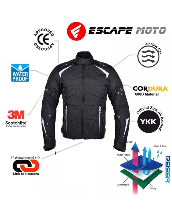 Motorcycle Textile Racing Men jacket Waterproof with Armored - Escape Moto Gears