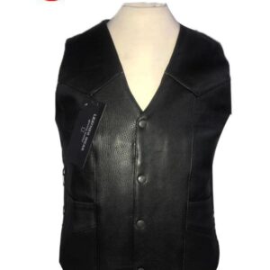 GENUINE LEATHER SKULL VEST (EM10383) - Escape Moto Gears