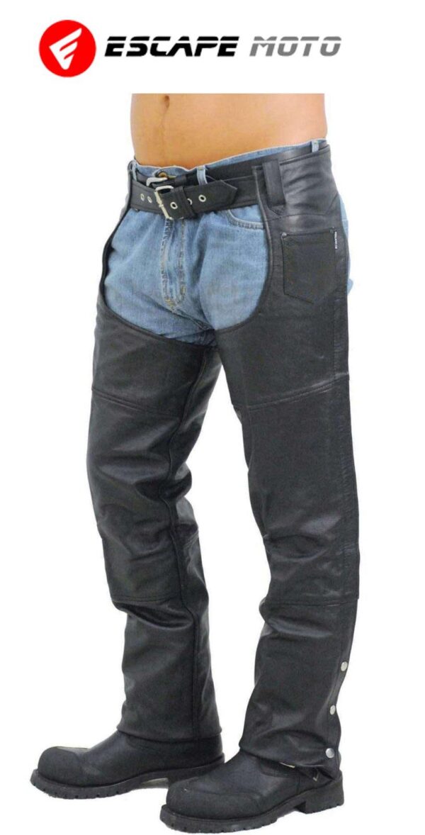 MOTORCYCLE LEATHER MEN CHAPS (EM10381) - Escape Moto Gears