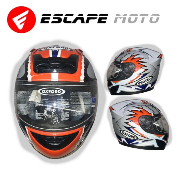 MOTORCYCLE FULL FACE OXFORD HELMET (EM14508) - Escape Moto Gears