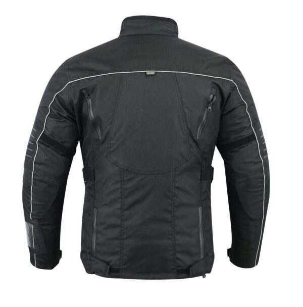 Black Mens Motorbike Textile Jacket (EM10357) - Escape Moto Gears