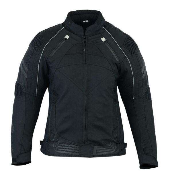 Motorcycle Ladies Textile Black Jacket (EM10358) - Escape Moto Gears