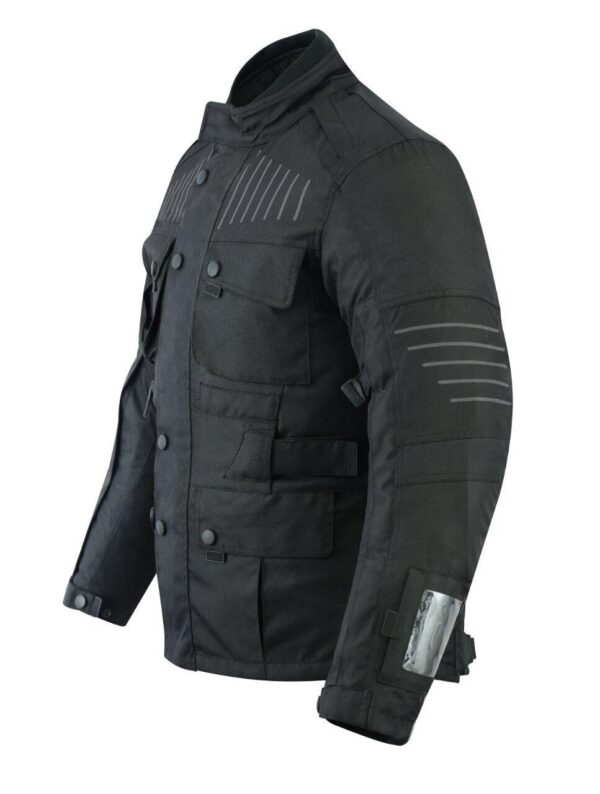 Black Mens Motorbike Textile Jacket (EM10357) - Escape Moto Gears