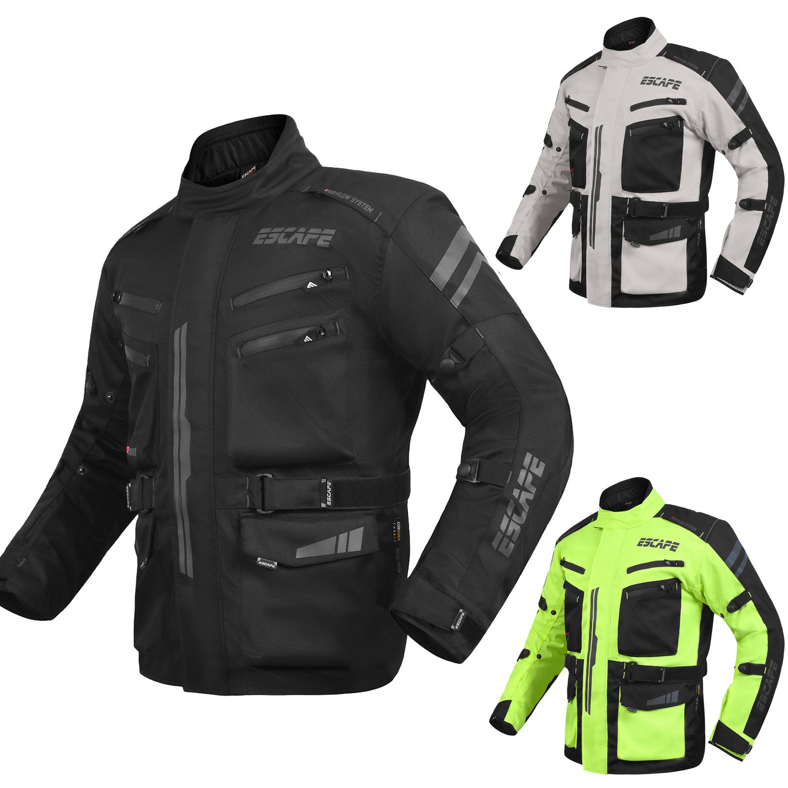 Veste de moto durable pour les aventures par tous les temps | Approuvé CE | Équipement ultime pour le tourisme et la conduite sportive