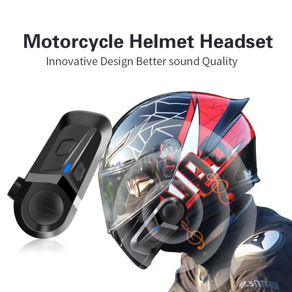 Motorcycle Helmet Headset, L1 Headphone Speaker Compatible Siri Wireless 5.3 with AI Voice Assistant Waterproof Noise Cancellation