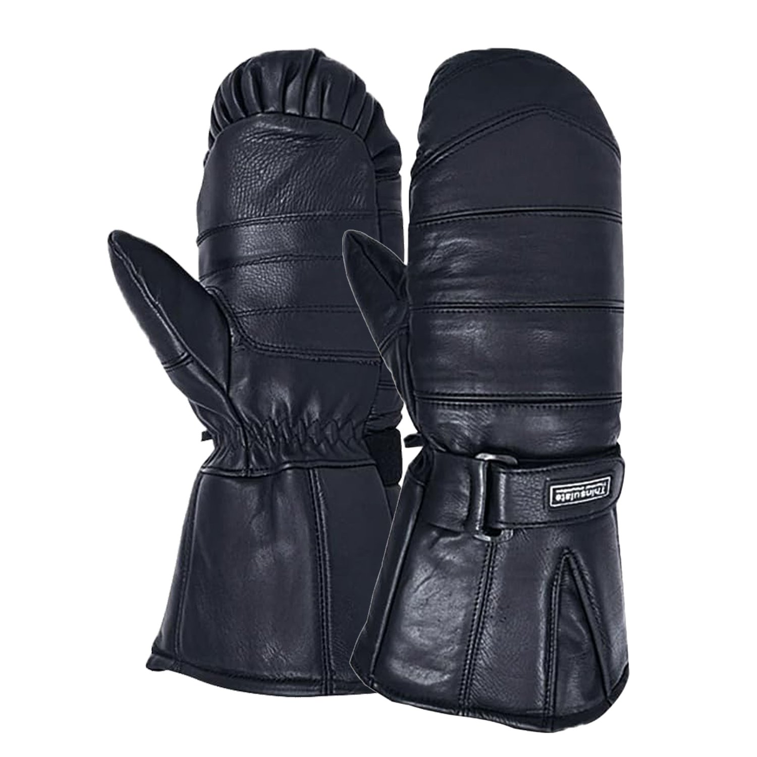 Gants de motoneige pour adultes, mitaines en cuir, neige chaude, Ski d'hiver, noir, liquidation (EM11418)
